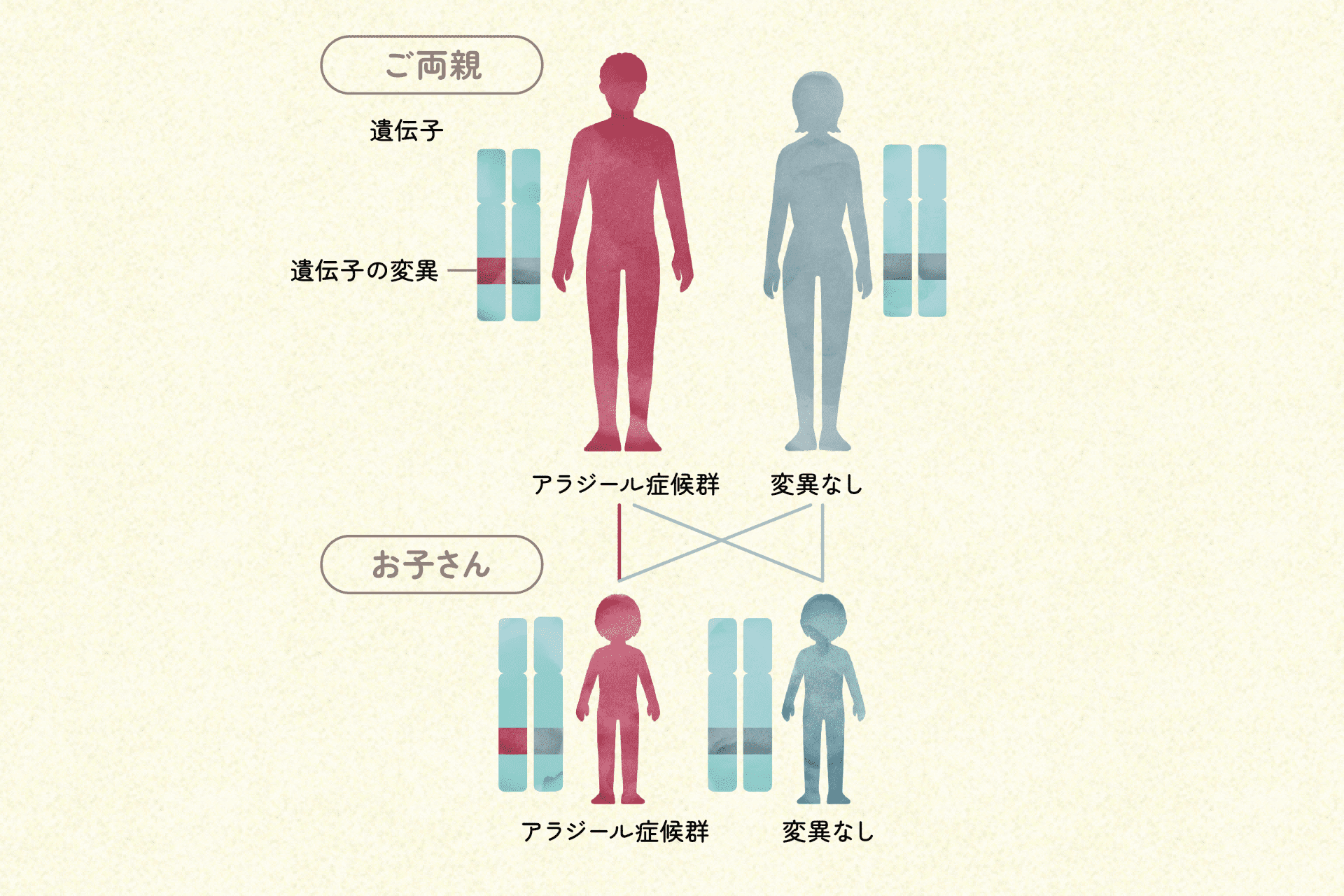 遺伝形式の例の図