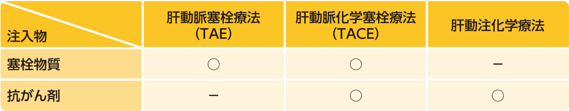 肝動脈カテーテル療法の種類