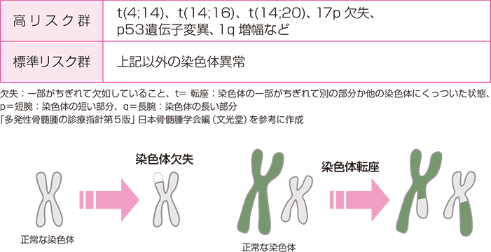 多発性骨髄腫の染色体異常のリスク分類