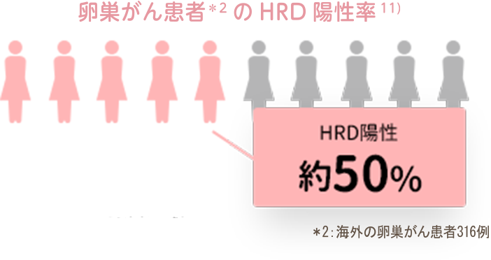 卵巣がん患者のHRD陽性率